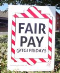 Protest outside TGI Fridays Prestwich